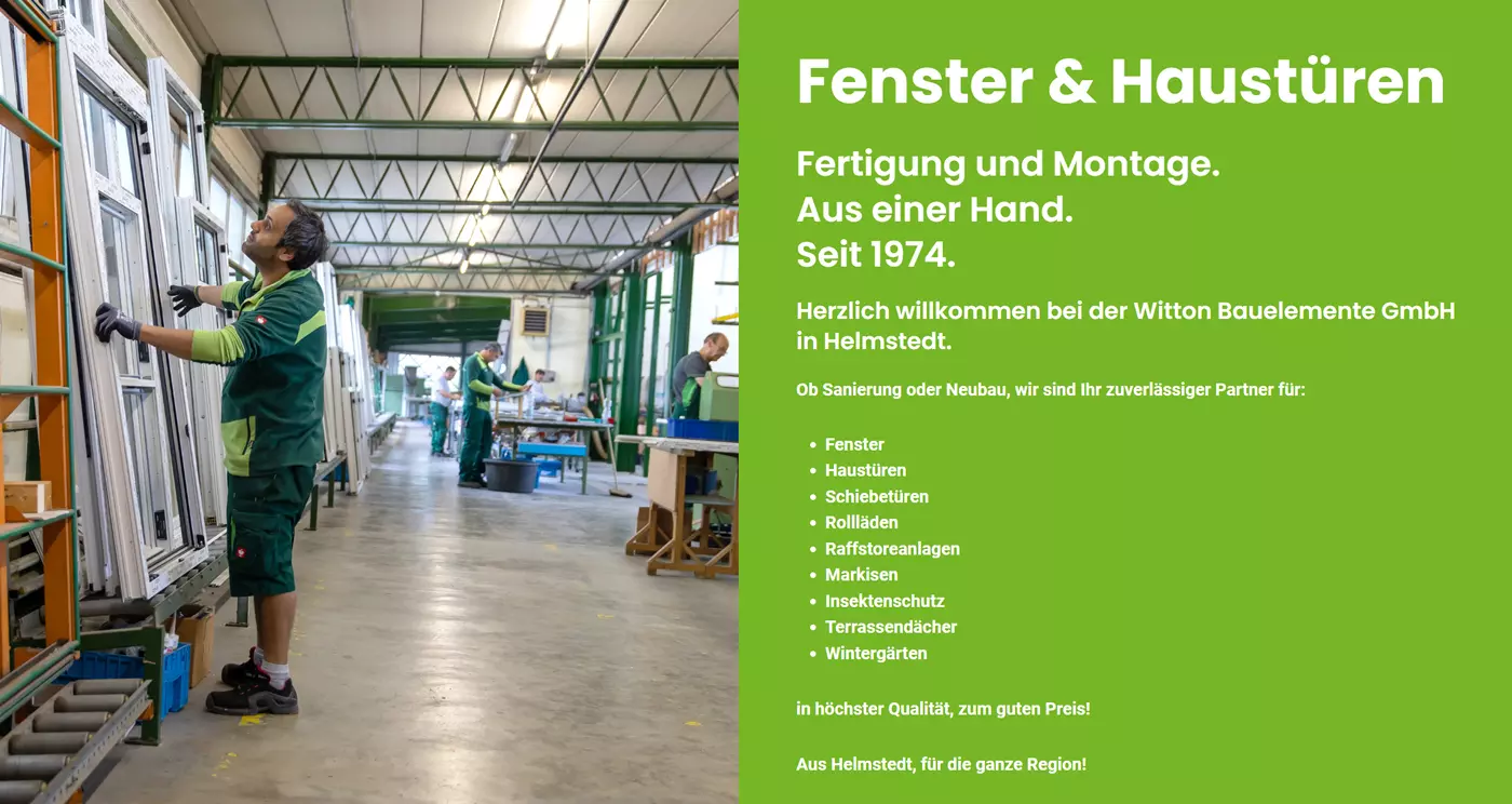 Fensterbau Könnern - ↗️Witton Bauelemente: ☀️Raffstore, ✔️Terrassendach, 🚪Haustüren, 🪟Fenster, 🪰Insektenschutz